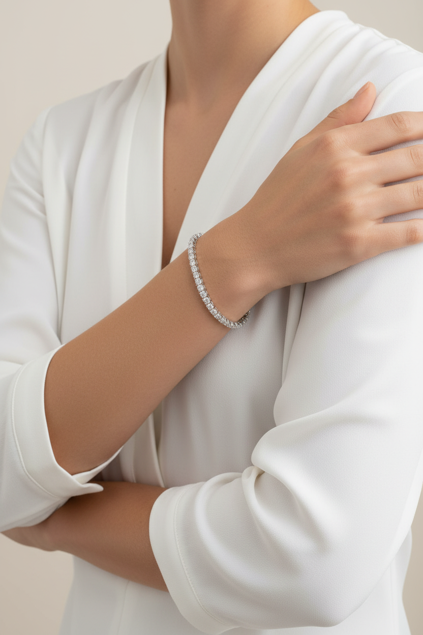 Gloria tennisarmband med moissanite från LunNoire