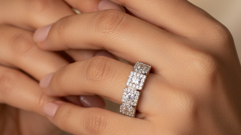 Léonie eternitetsring med moissanite från LunNoire